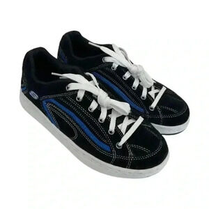Skechers Sport SKX Size 5 Boys Suede Leather Low Top Skate Sneakers Shoes 91705M